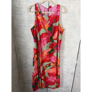 Chico's women's dress maxi, floral, tropical, colorful sleeve plus size